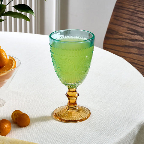 Karaca Sunflower Wine Glass, 314ml, Blue Yellow