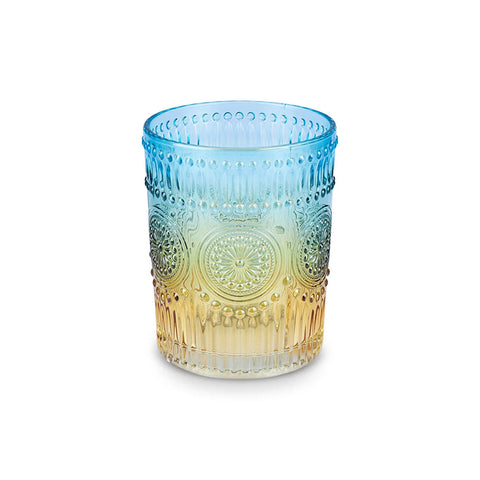 Karaca Sunflower Glass Tumbler Glass, 250ml, Blue Yellow
