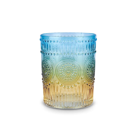 Karaca Sunflower Glass Tumbler Glass, 250ml, Blue Yellow