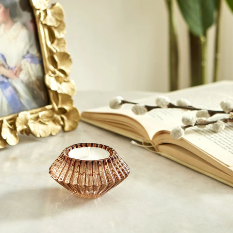 Karaca Home Pemy Double-Sided Candle Holder, 7x4cm, Amber