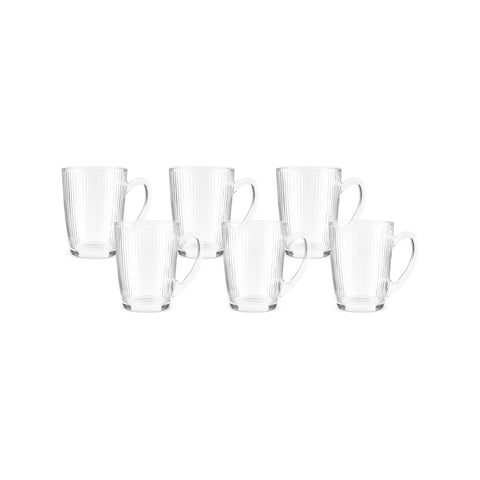 Karaca Edna 6-Piece Glass Turkish Tea Set for 6 People, 160ml, Clear