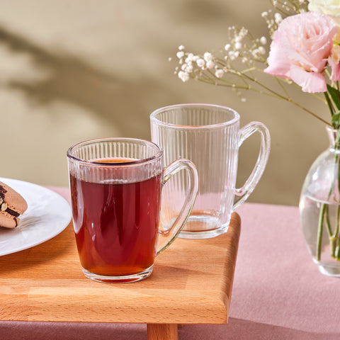 Karaca Edna 6-Piece Glass Turkish Tea Set for 6 People, 160ml, Clear