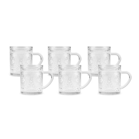 Karaca Margo 6-Piece Glass Turkish Tea Set for 6 People, 155ml, Clear