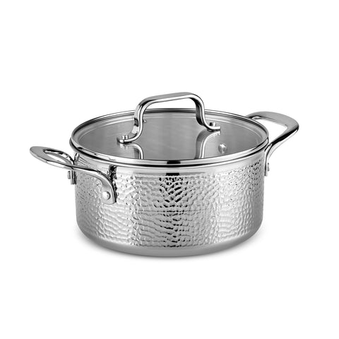 Karaca Powersteel 316+ Enzo 3Ply 8-Piece Stainless Steel Induction Cookware Set, Silver