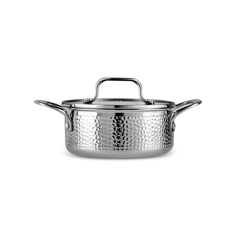 Karaca Powersteel 316+ Enzo 3Ply 8-Piece Stainless Steel Induction Cookware Set, Silver