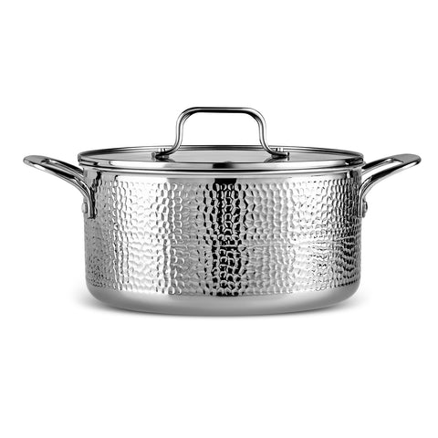 Karaca Powersteel 316+ Enzo 3Ply 8-Piece Stainless Steel Induction Cookware Set, Silver