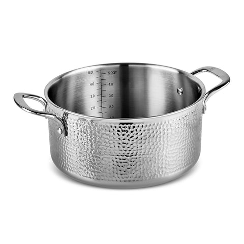 Karaca Powersteel 316+ Enzo 3Ply 8-Piece Stainless Steel Induction Cookware Set, Silver
