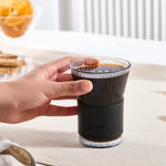 Karaca Leather Cool Touch Latte Coffee Glass, 210 Ml, Black