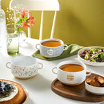 Karaca Monet Flower 3-Piece Stoneware Cereal/Soup Bowl, 460ml, Multi