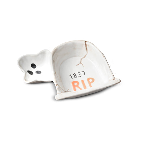 Karaca Halloween 24  Dolomite Ghoosty Boo Rip Serving Platter, 20cm, Multi