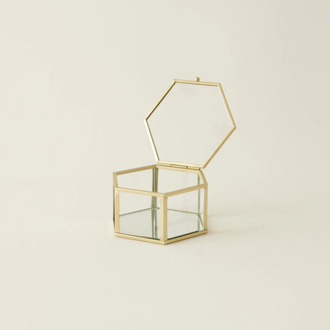 Karaca Home Magic Hexagonal Decorative Box, 12cm, Gold