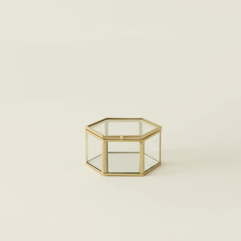 Karaca Home Magic Hexagonal Decorative Box, 12cm, Gold