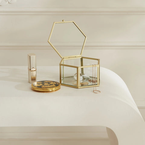 Karaca Home Magic Hexagonal Decorative Box, 12cm, Gold