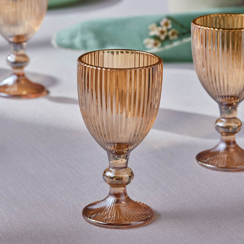 Karaca Rocco 6-Piece Small Water Glass for 6 Person, 60ml, Amber