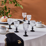 Karaca Rocco 6-Piece Small Water Glass for 6 Person, 60ml, Black