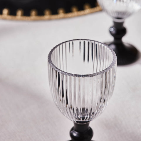 Karaca Rocco 6-Piece Small Water Glass for 6 Person, 60ml, Black