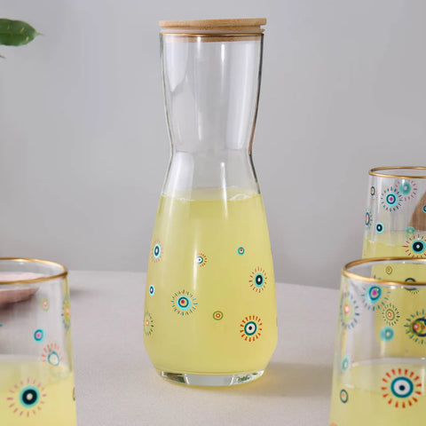 Karaca Eye Beads 5 Piece Highball Glass Set for 4 People, Multi