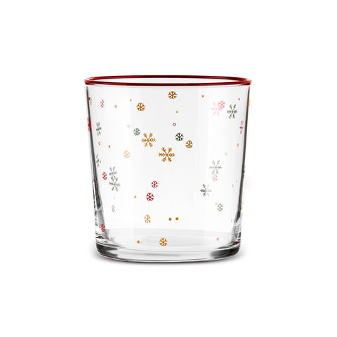 Karaca Home New Year Christmas 3-Piece Snowy Tumbler Glass Set, 380ml, Multi