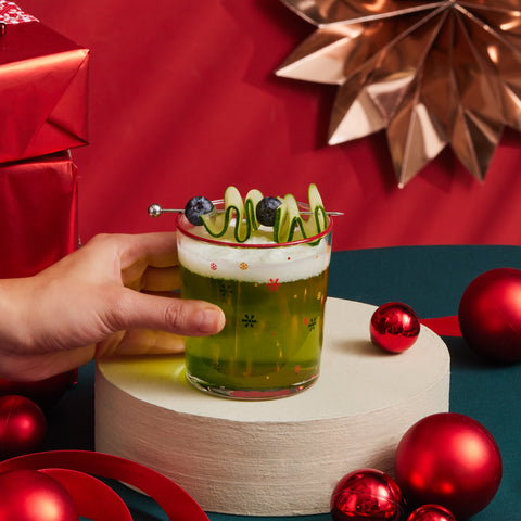 Karaca Home New Year Christmas 3-Piece Snowy Tumbler Glass Set, 380ml, Multi