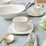 Karaca Timeless 25-Piece Porcelain Tea & Coffee Cup Set, Gold