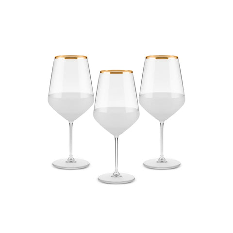 Karaca Jasmine 3-Piece Wine Glass Set, 490ml, White
