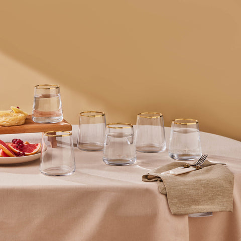 Karaca Orlando 6-Piece Tumbler Glass Set, 420ml, Multi