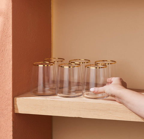 Karaca Orlando 6-Piece Tumbler Glass Set, 420ml, Multi