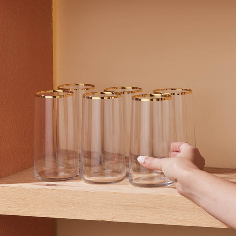 Karaca Orlando 6-Piece Highball Glass Set, 520ml, Multi