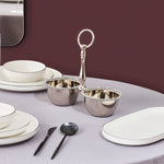 Karaca Home Majesty 2-Piece Stainless Steel Snack Bowl, Silver