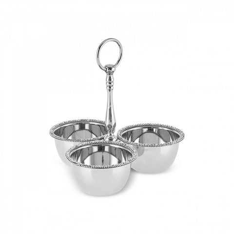 Karaca Home Majesty 3-Piece Stainless Steel Snack Bowl, Silver