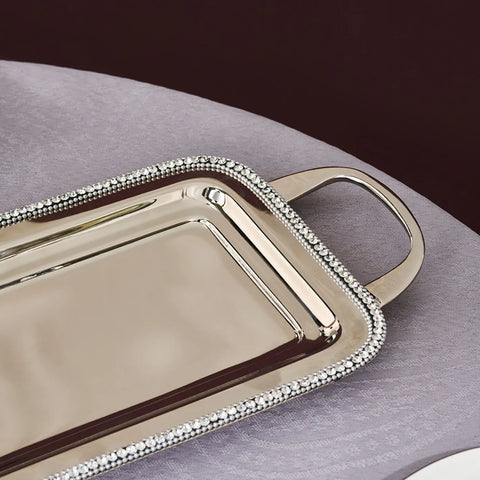 Karaca Majesty Sainless Steel Decorative Tray, 45,75x17,75cm, Silver