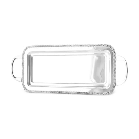 Karaca Majesty Sainless Steel Decorative Tray, 45,75x17,75cm, Silver