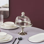 Karaca Majesty Stainless Steel Cake Stand, 26x21cm, Silver