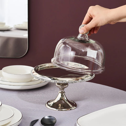 Karaca Majesty Stainless Steel Cake Stand, 26x21cm, Silver