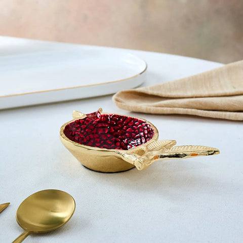 Karaca Tina Decorative Snack Bowl, 17x10cm, Gold