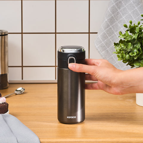 Karaca Darker Digital Leak-Proof Stainless Steel Flask, 310ml