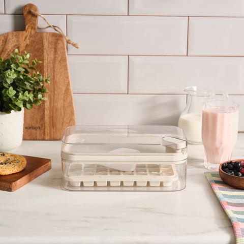 Crick Crack Harmony Ice Cube Tray with Storage Compartment, Grey