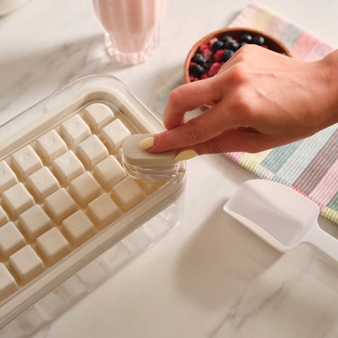 Crick Crack Harmony Ice Cube Tray with Storage Compartment, Grey