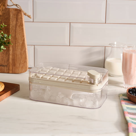 Crick Crack Harmony Ice Cube Tray with Storage Compartment, Grey