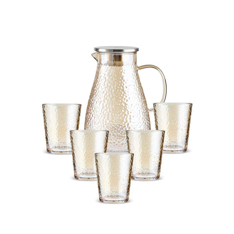 Karaca Luminous 7-Piece Tumbler Glass Set, Amber