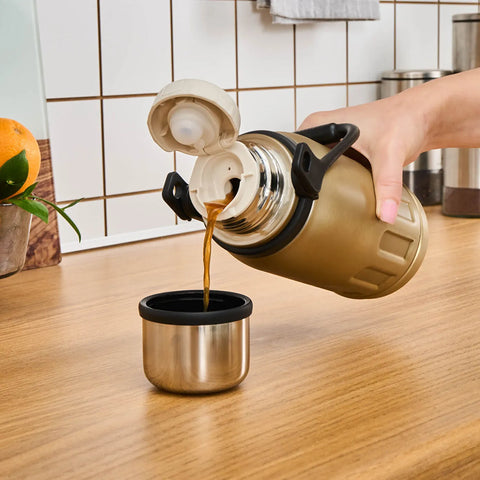 Karaca Adent Leak-Proof Stainless Steel Thermal Flask, 800ml, Gold