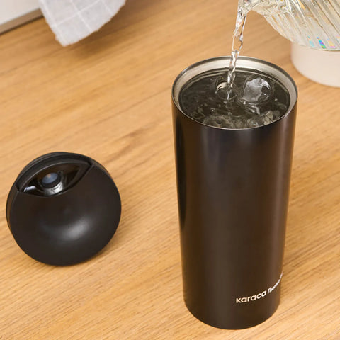 Karaca Sheeny Stainless Steel Leak-Proof Flask, 450ml, Black