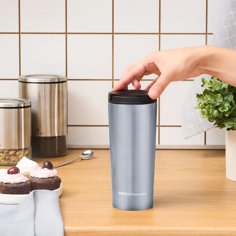 Karaca Sheeny Stainless Steel Leak-Proof Flask, 450ml, Fog