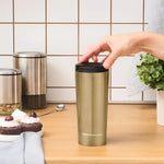 Karaca Sheeny Stainless Steel Leak-Proof Flask, 450ml, Gold