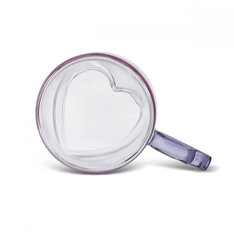 Karaca Pia Lola Double Walled Glass Mug, 300ml, Pink