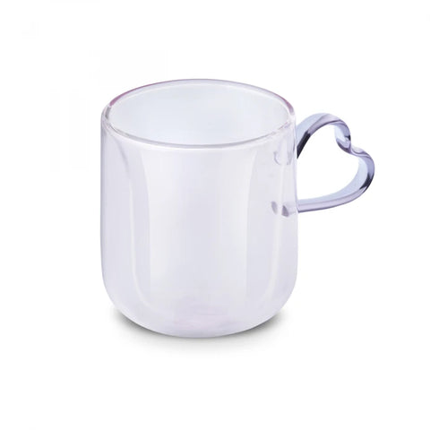 Karaca Pia Lola Double Walled Glass Mug, 300ml, Pink