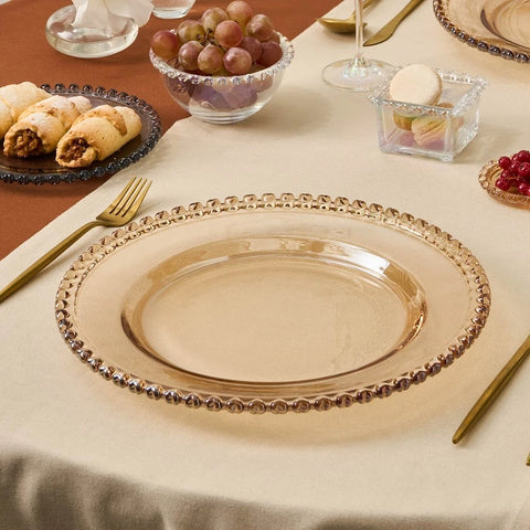 Karaca Glory Glass Placemat, 32cm, Amber