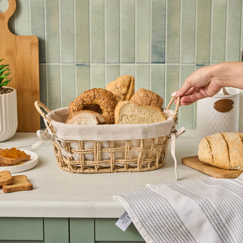 Karaca Asia Bamboo Bread Basket, 32,5x19,5x16cm, Cream