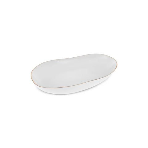 Karaca Stream Bone China Middle 53-Piece Dinner Set for 12 People, Gold