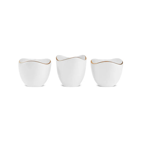 Karaca Stream Bone China Middle 53-Piece Dinner Set for 12 People, Gold